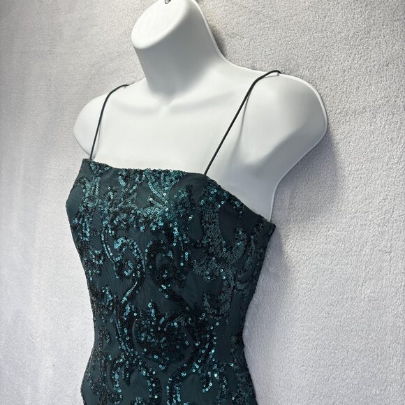 Windsor Green Sequin Mini Party Dress Womens Small S Bodycon Cocktail Holiday - Picture 4 of 12